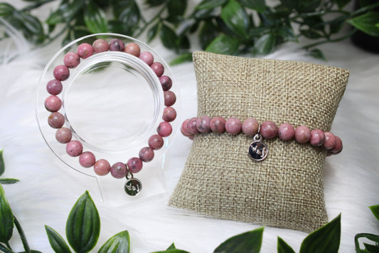 8mm AUSTRALIAN RHODONITE BRACELET