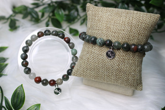 8mm AFRICAN BLOODSTONE BRACELET