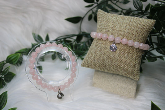 8mm AURA ROSE QUARTZ BRACELET