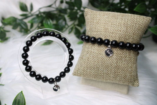 8mm BLACK OBSIDIAN BRACELET